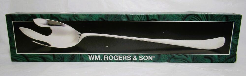 Wm. Rogers & Son Vintage Silverplate Buffet Serving Fork Elegant Floral Flatware